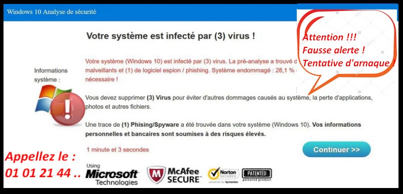 virus fausse alerte - - Dépannage informatique31 Toulouse